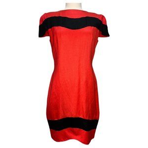 Vintage red and black midi dress